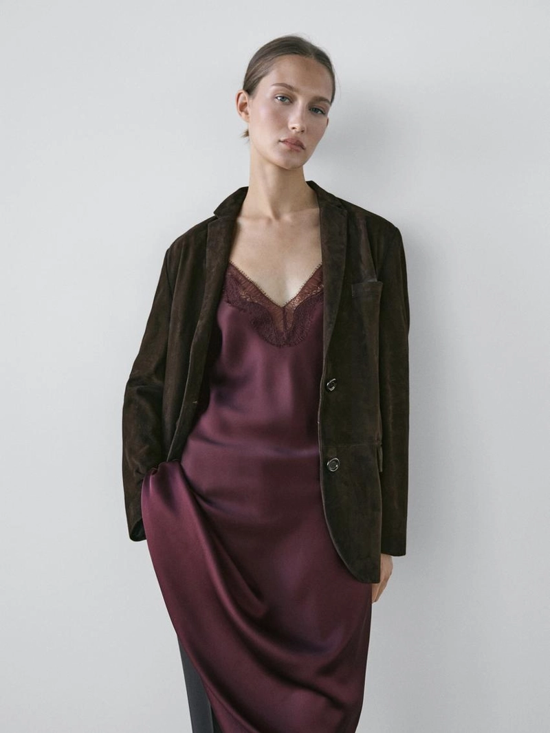 Платье миди с просвечивающим верхом