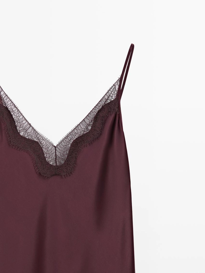 Платье миди с просвечивающим верхом