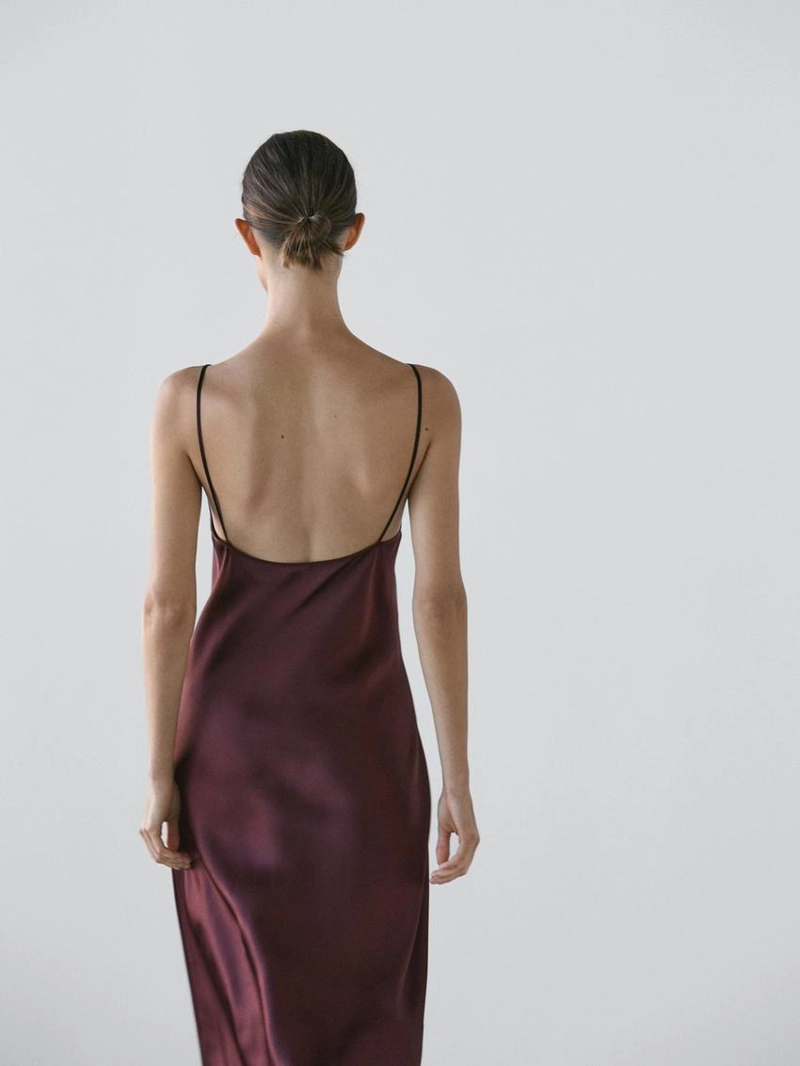 Платье миди с просвечивающим верхом