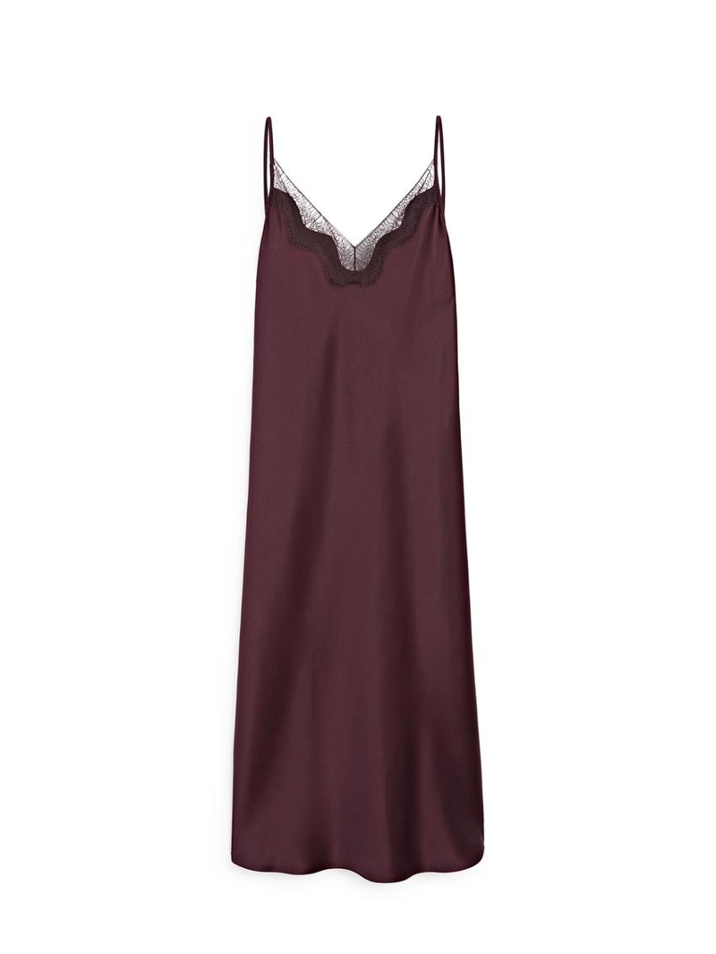 Платье миди с просвечивающим верхом