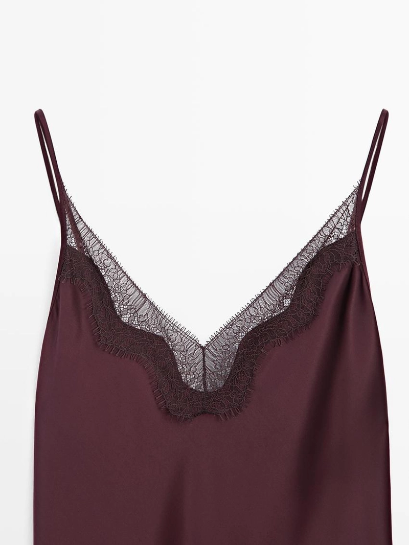 Платье миди с просвечивающим верхом