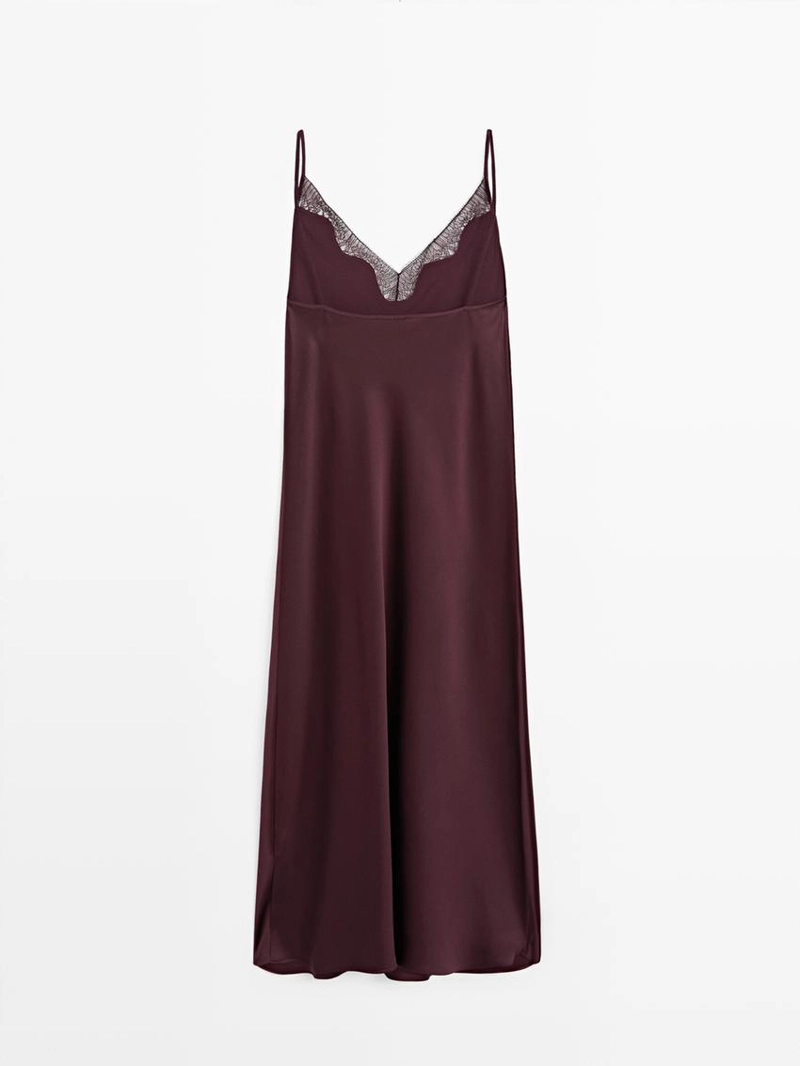 Платье миди с просвечивающим верхом