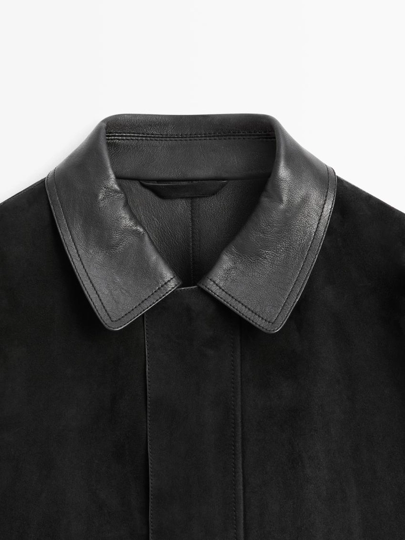 Куртка с карманами из замши