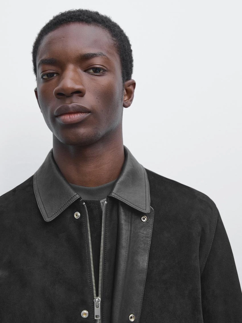 Куртка с карманами из замши