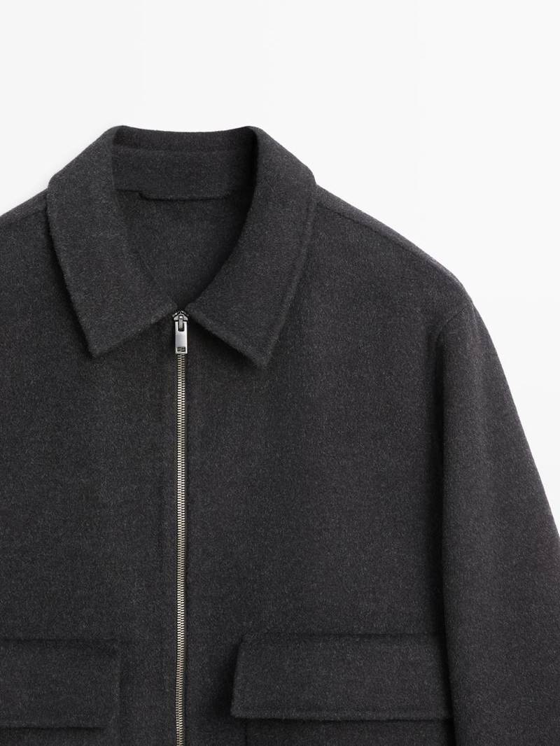 Куртка из шерстяной смеси с карманами