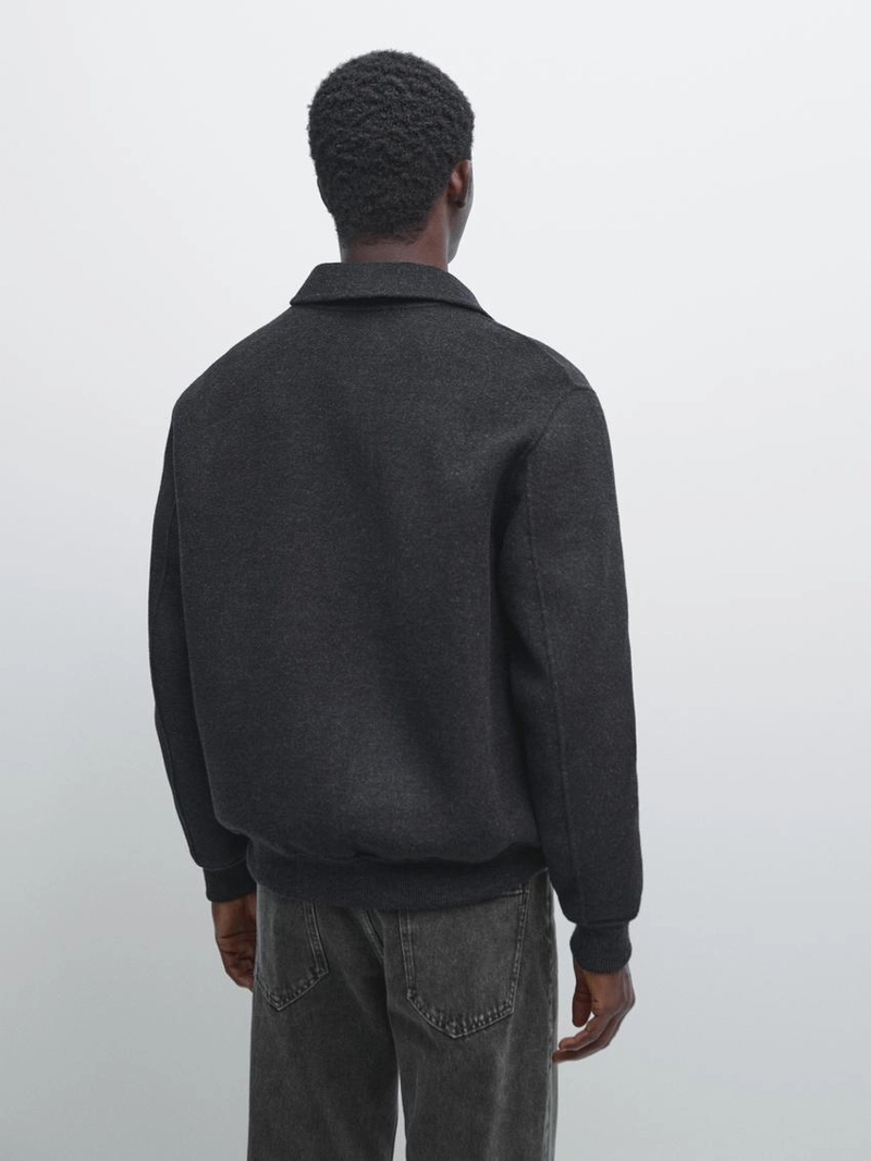 Куртка из шерстяной смеси с карманами