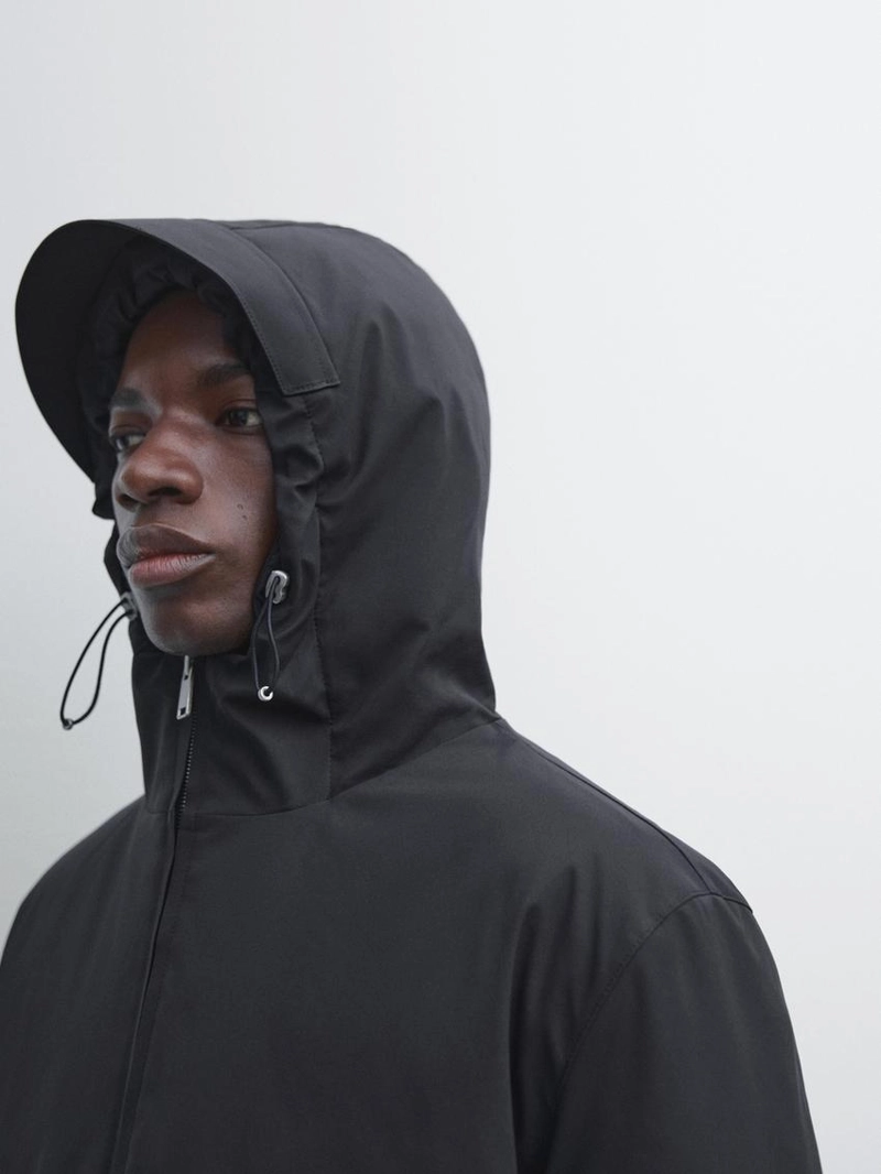 Парка с капюшоном из водоотталкивающего пухового наполнителя