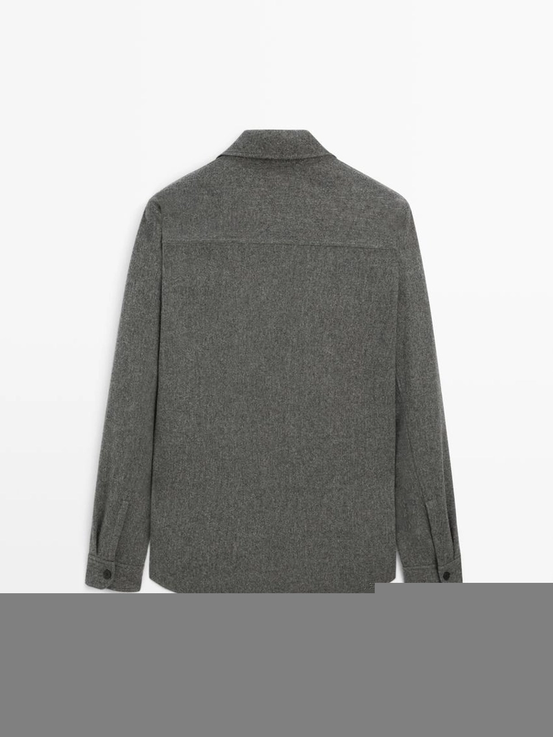 Рубашка-овершерт из шерстяной смеси с карманами