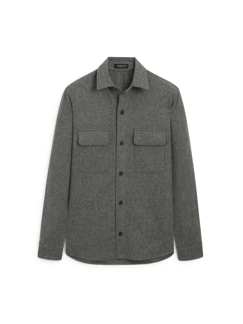 Рубашка-овершерт из шерстяной смеси с карманами