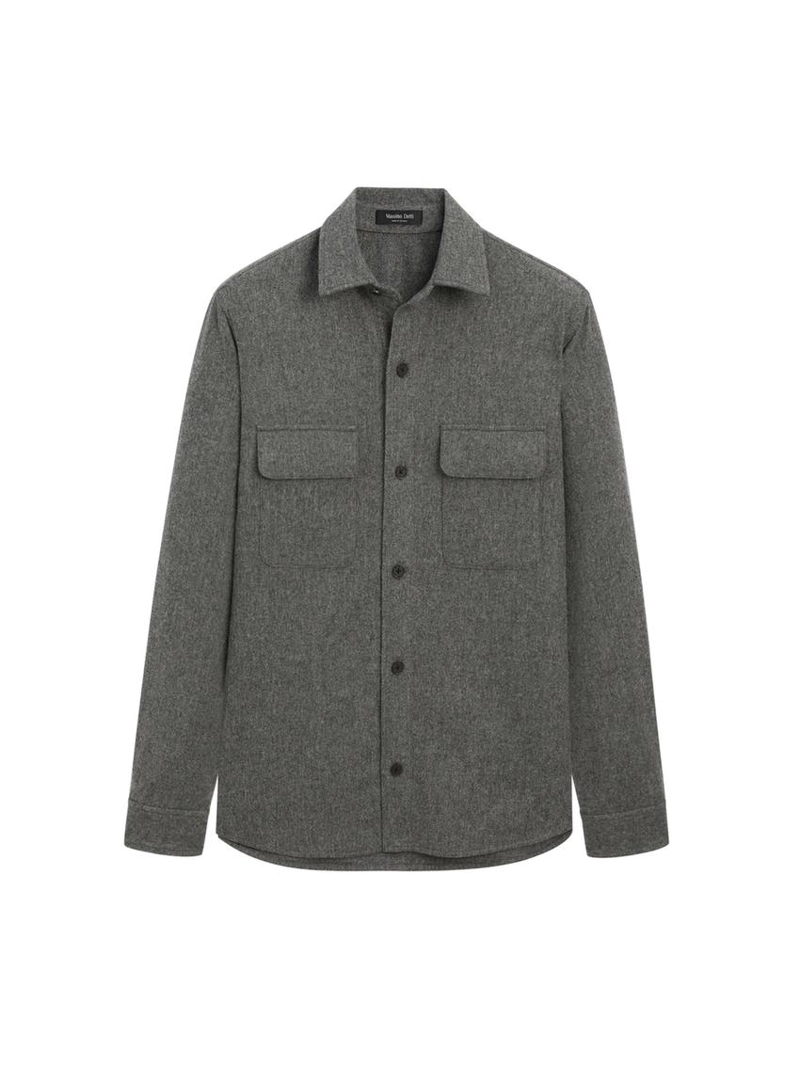 Рубашка-овершерт из шерстяной смеси с карманами
