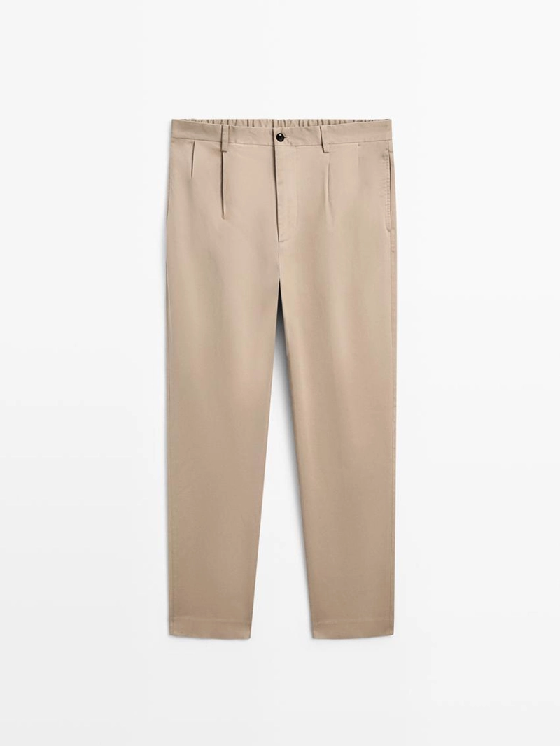 Брюки из смесового хлопка с линиями стрелок