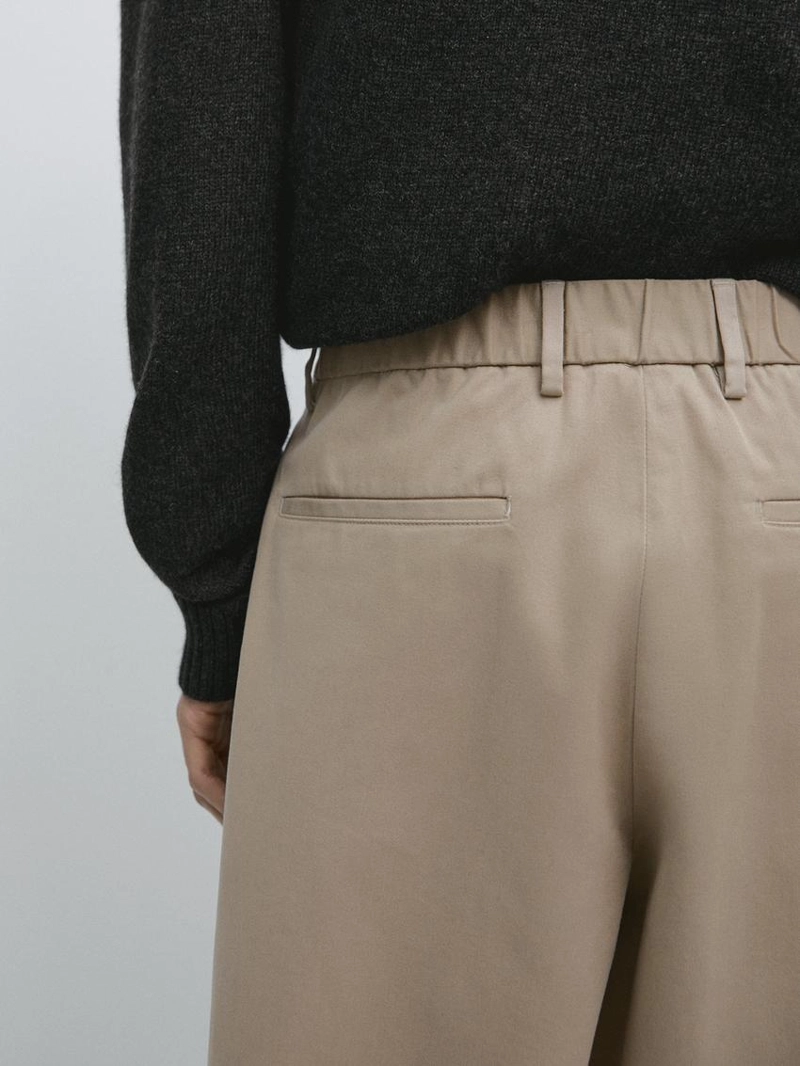 Брюки из смесового хлопка с линиями стрелок