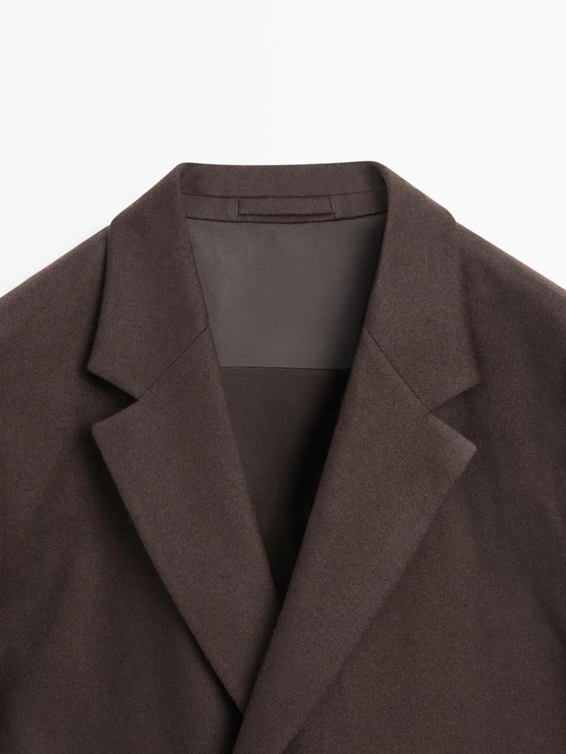 Шерстяной двубортный пиджак из 100%