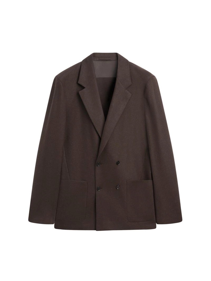 Шерстяной двубортный пиджак из 100%