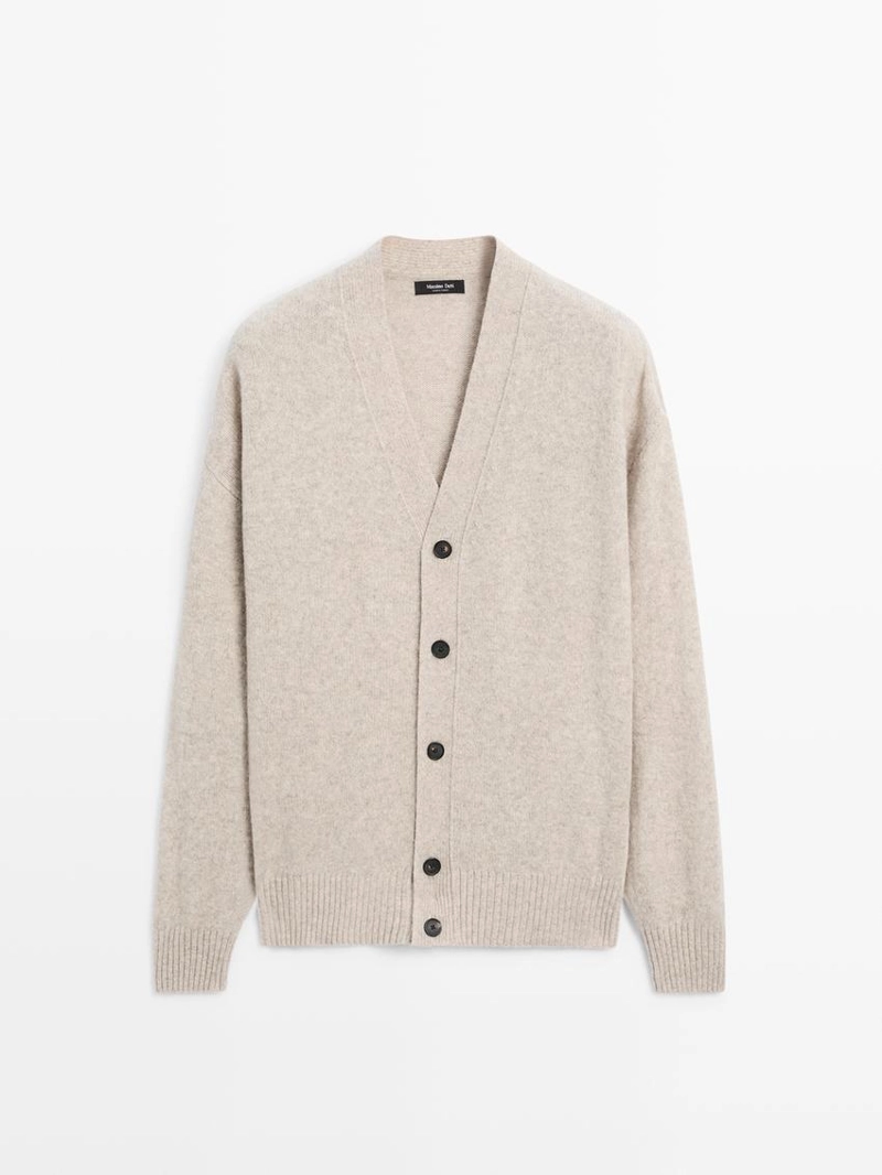 Кардиган из шерстяной смеси с v-образным вырезом