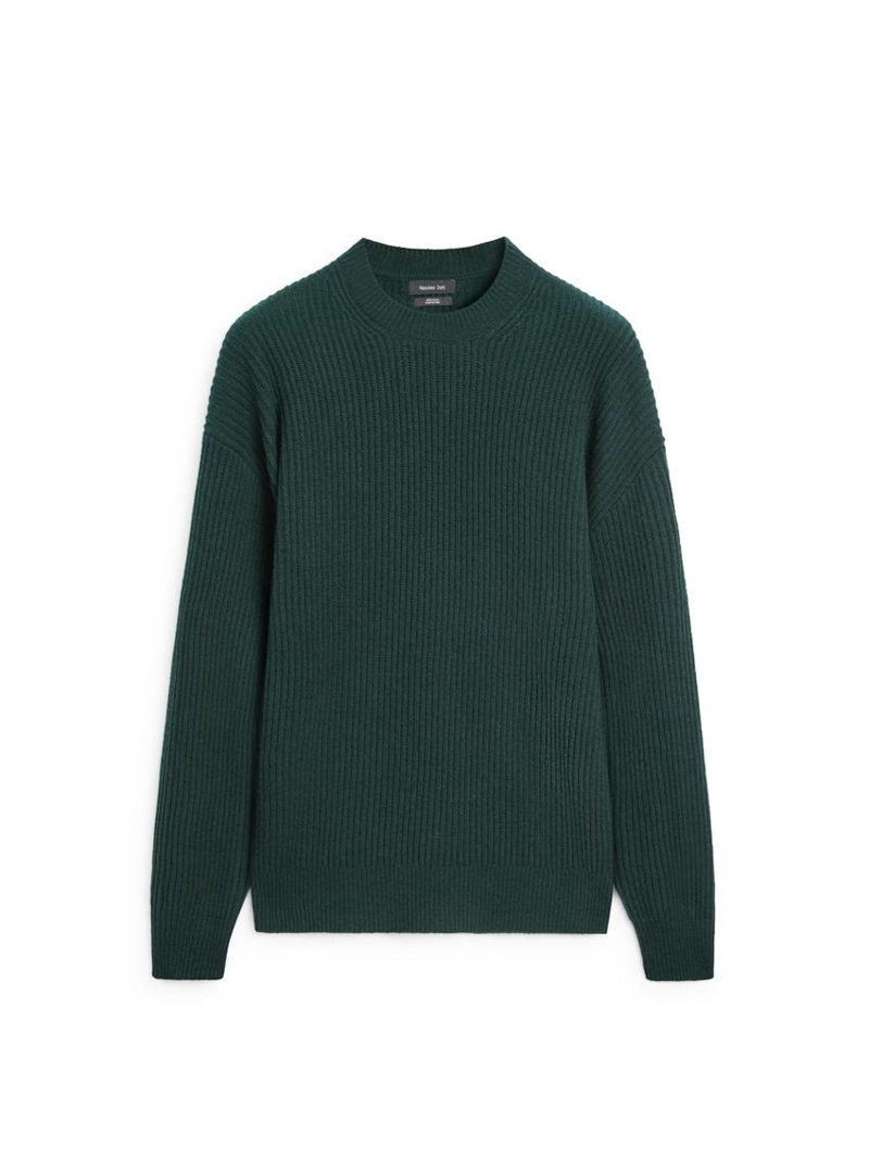 Свитер из 100% шерсти в рубчик