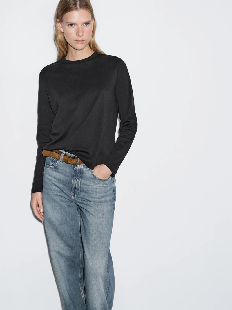 Футболка с длинным рукавом из интерлока 100% хлопок