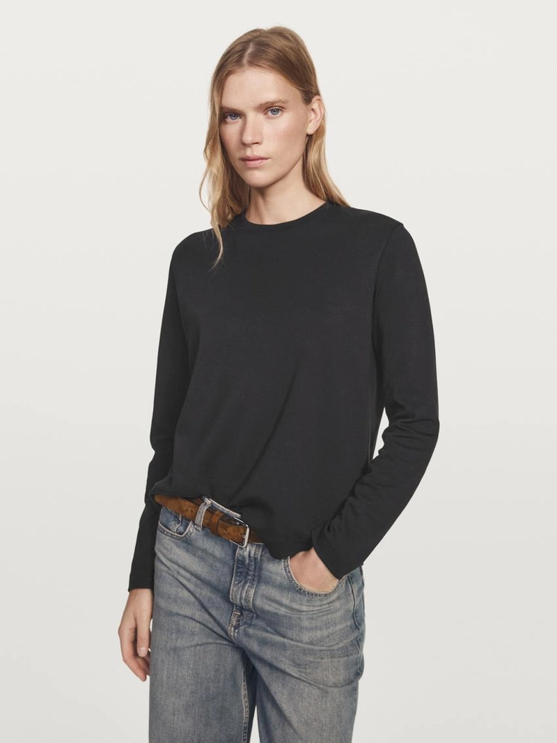 Футболка с длинным рукавом из интерлока 100% хлопок