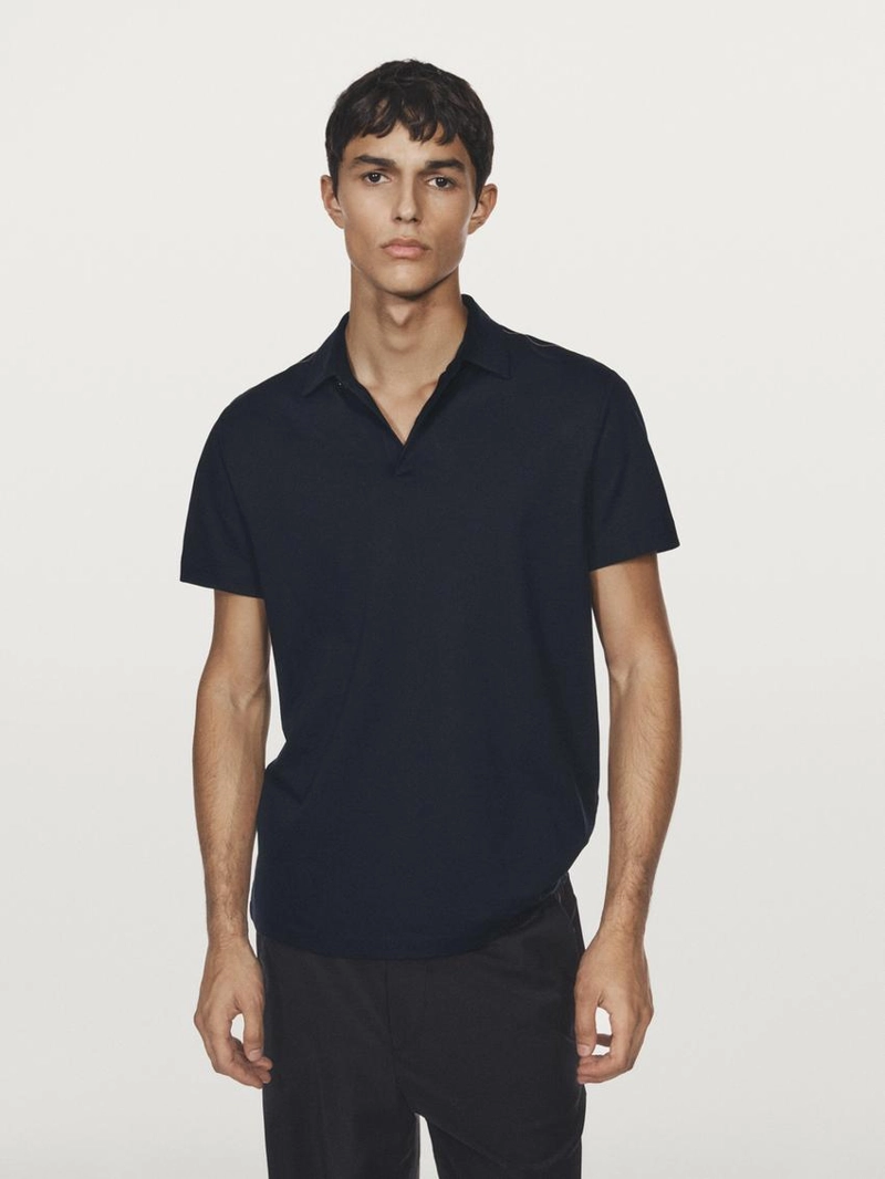 Поло с короткими рукавами и контрастными швами