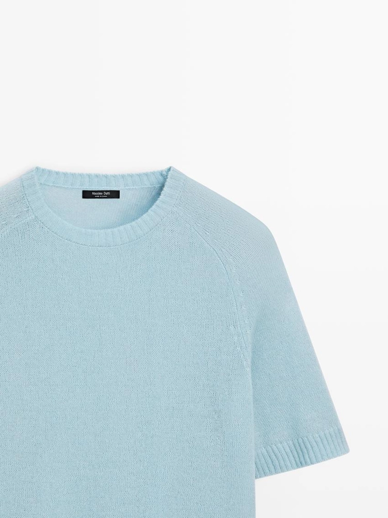 Пуловер с короткими рукавами из альпакиевой смеси