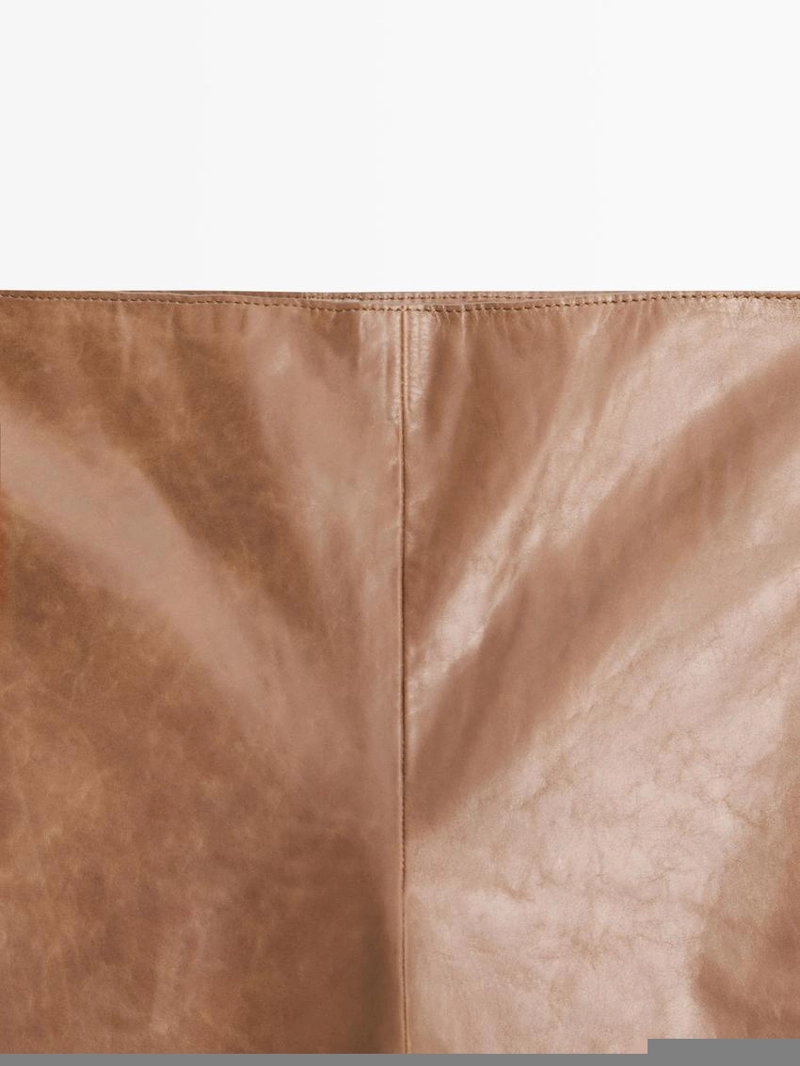 Кожаные брюки из блестящей нубуковой кожи