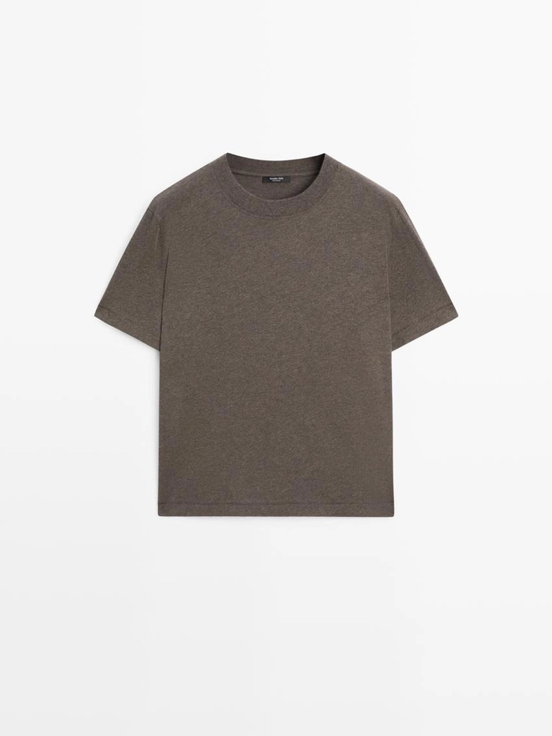 Футболка с коротким рукавом из меланжевой ткани
