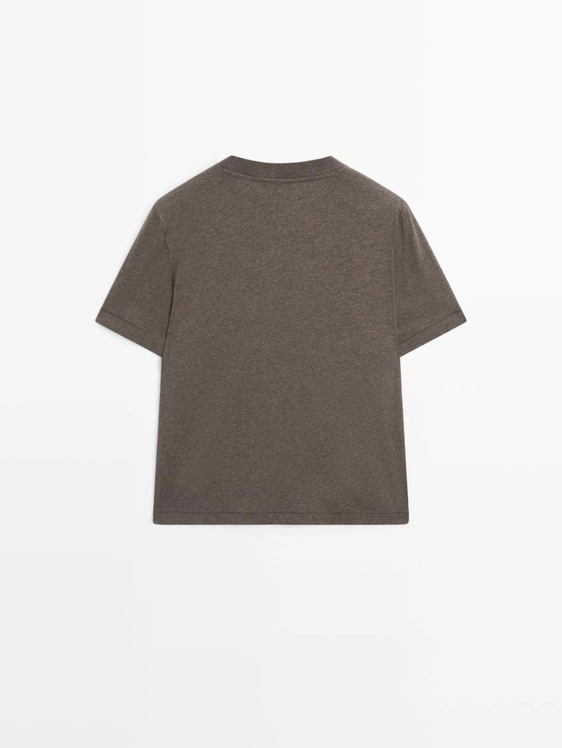 Футболка с коротким рукавом из меланжевой ткани