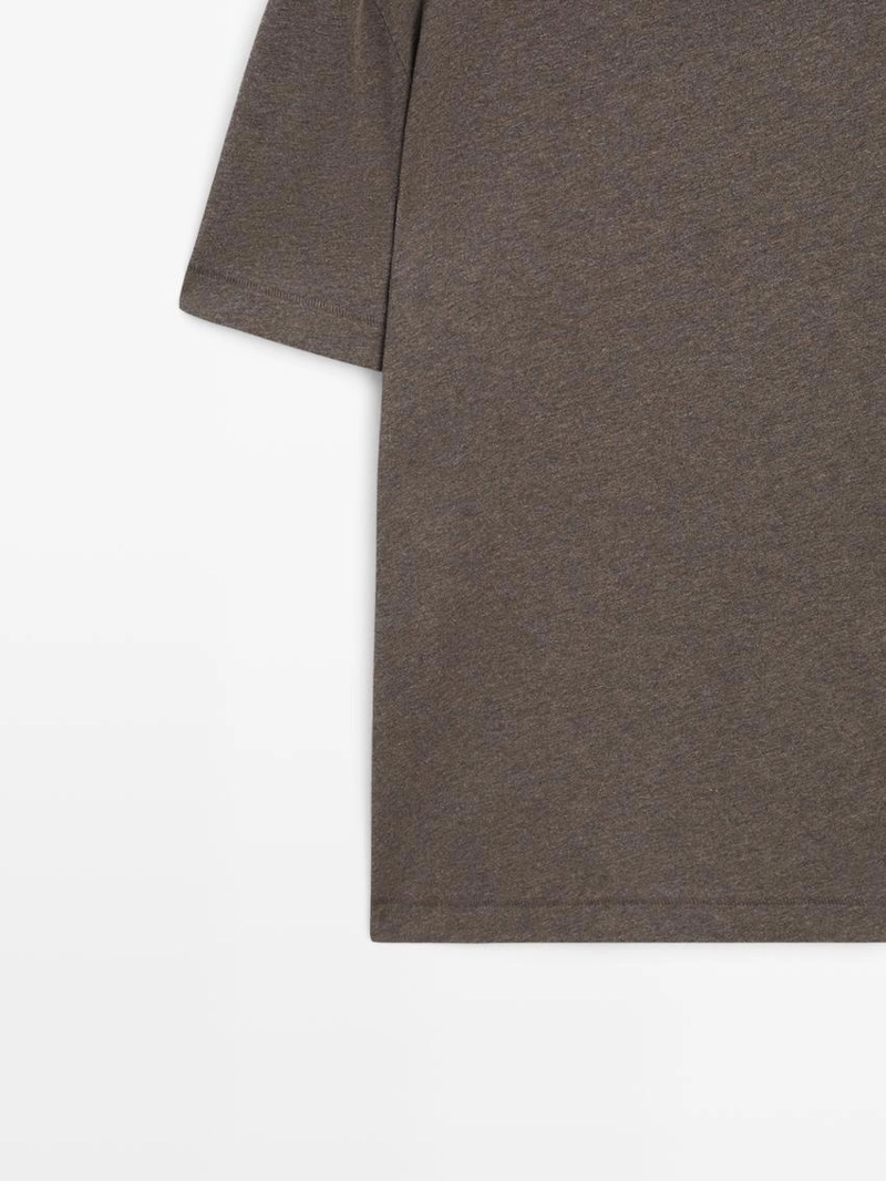 Футболка с коротким рукавом из меланжевой ткани