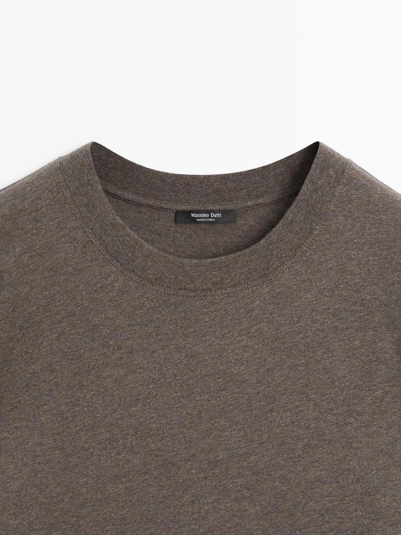 Футболка с коротким рукавом из меланжевой ткани