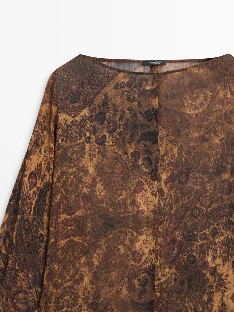 Летящая блуза с принтом