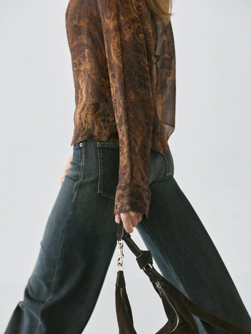 Летящая блуза с принтом