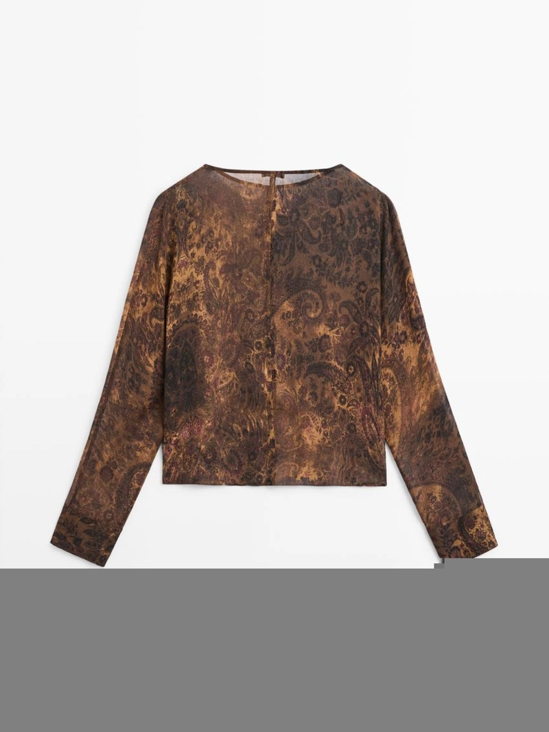 Летящая блуза с принтом