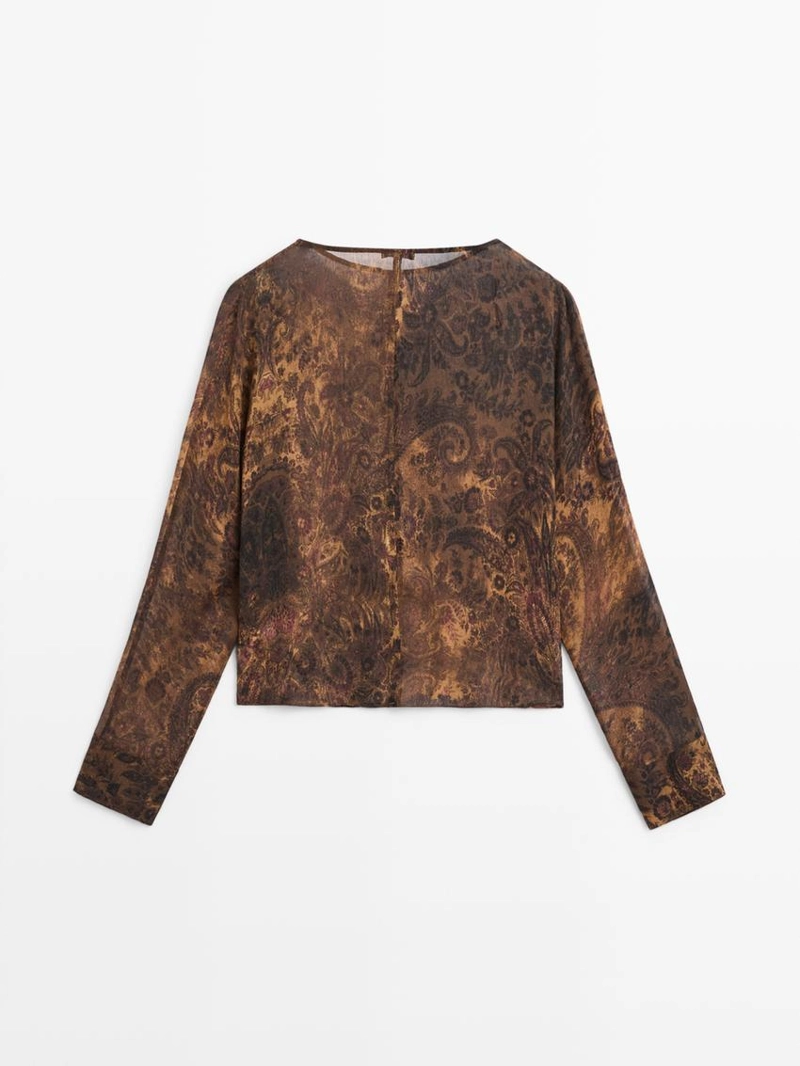 Летящая блуза с принтом