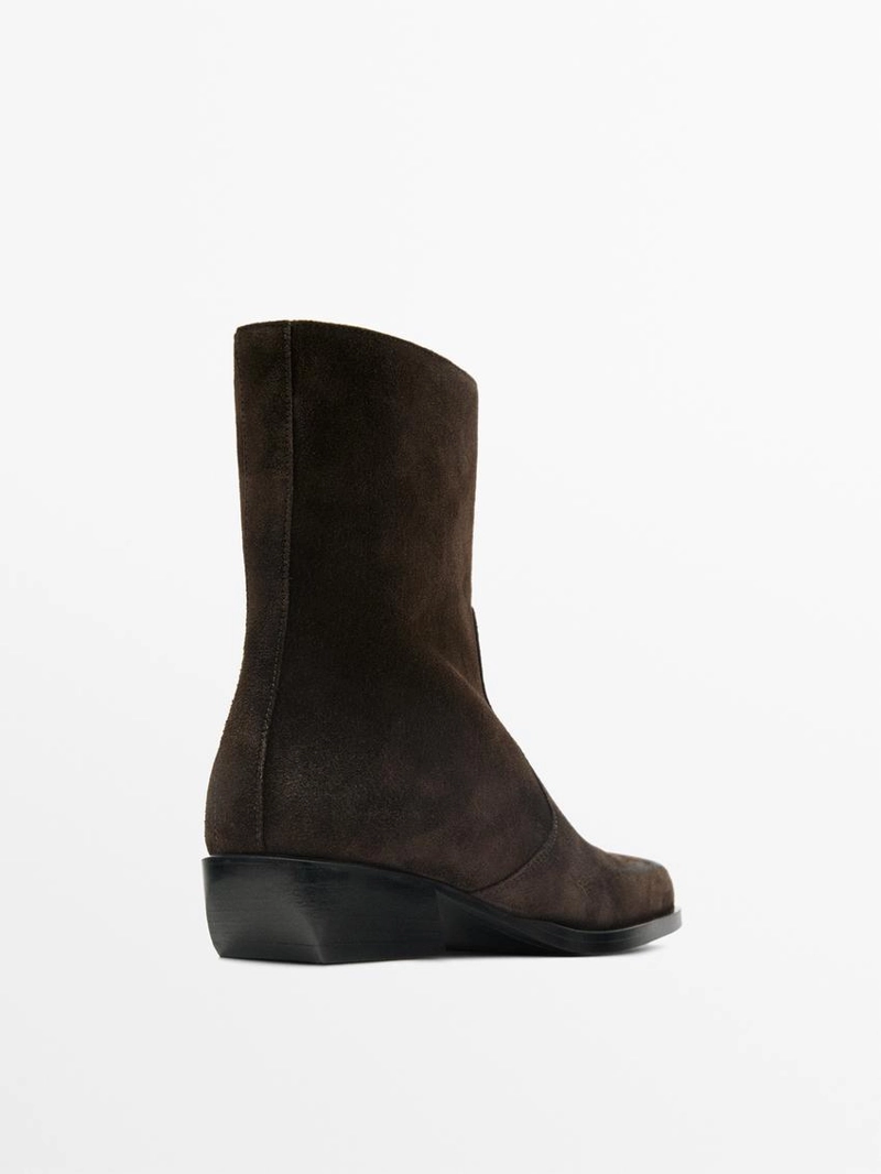 Полусапоги из щетинистой разделочной кожи