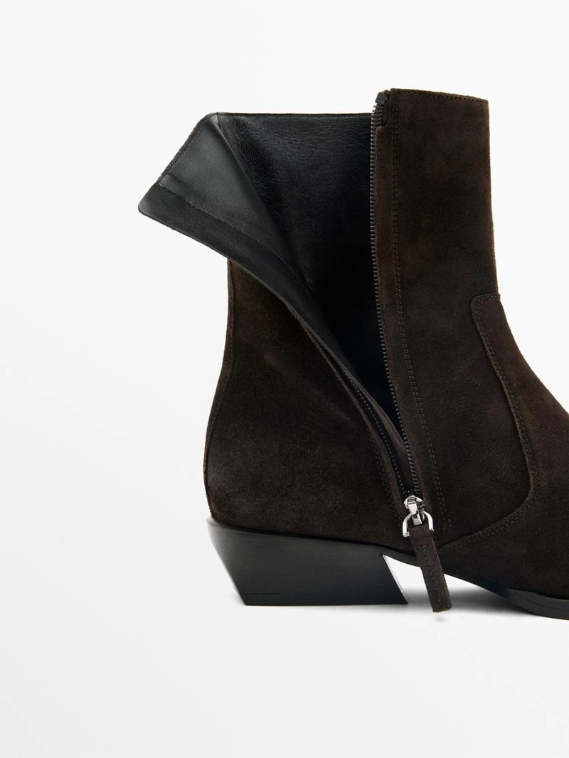 Полусапоги из щетинистой разделочной кожи