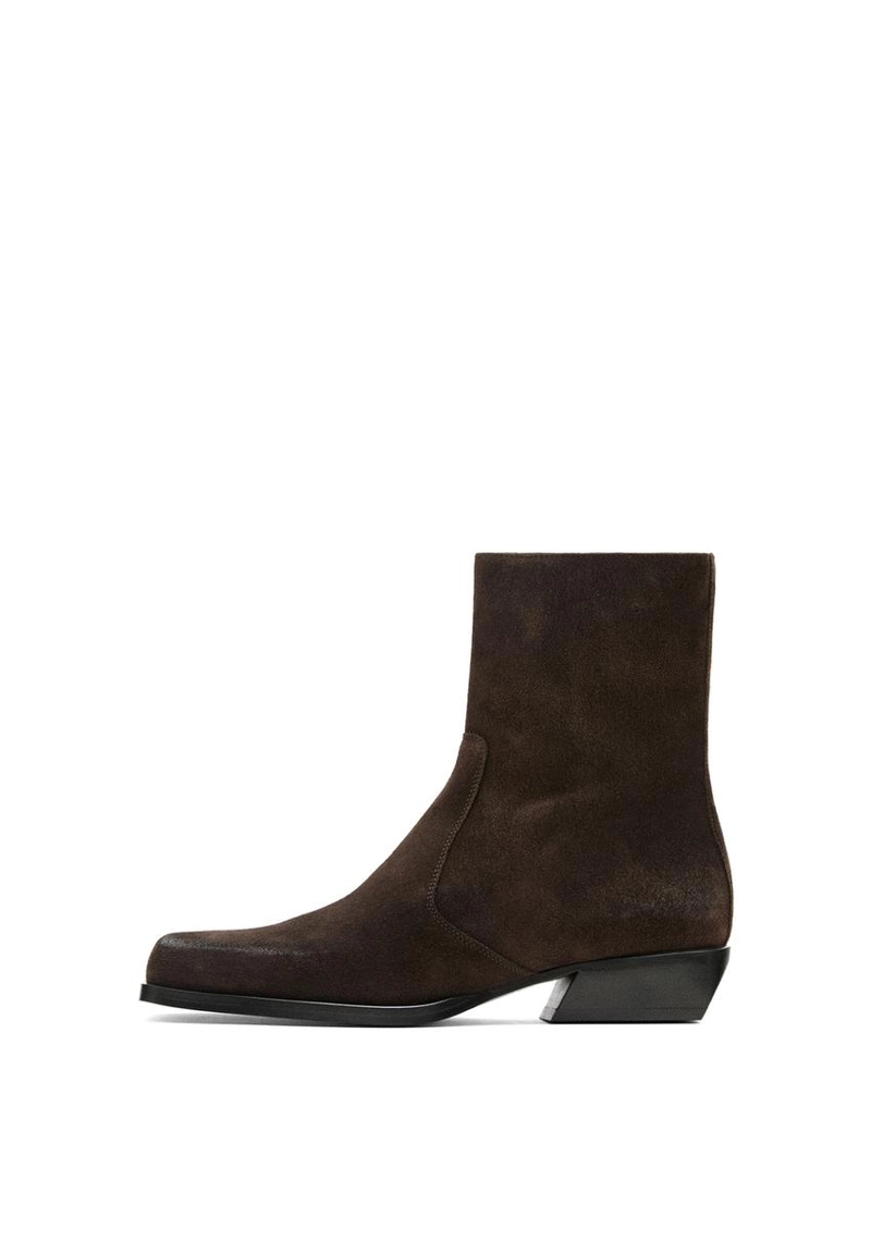 Полусапоги из щетинистой разделочной кожи