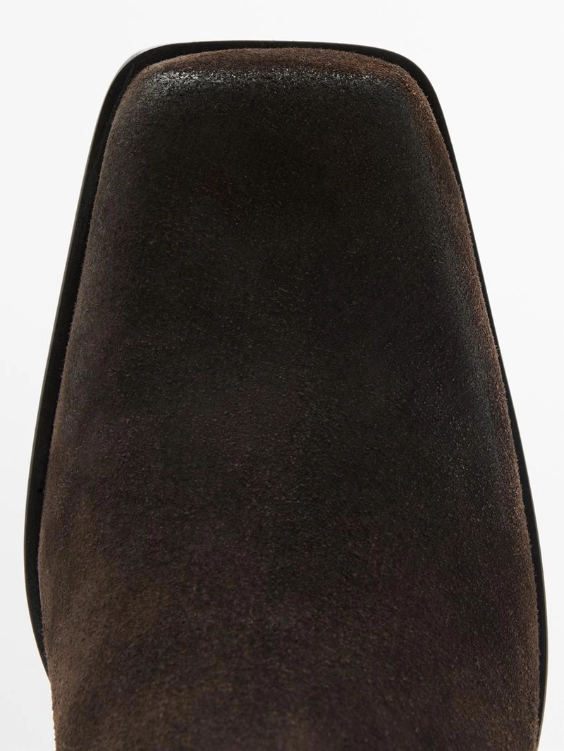 Полусапоги из щетинистой разделочной кожи