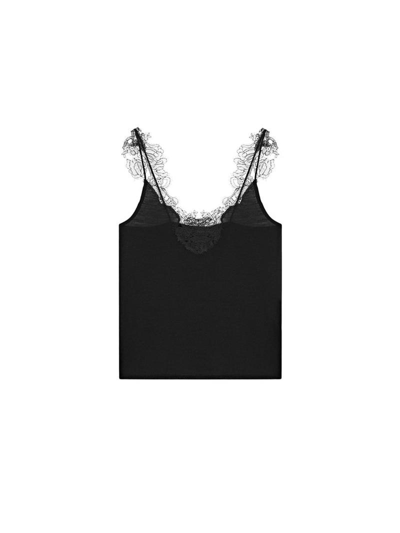 Топ с кружевными деталями и бретелью massimo dutti