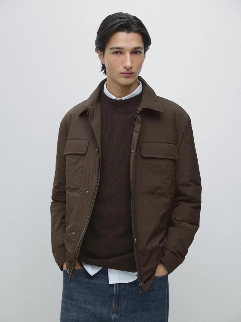 Рубашка-овершерт с карманами и воротником