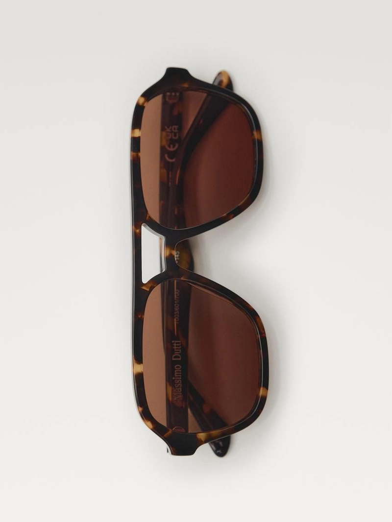 Солнцезащитные очки-авиаторы с эффектом черепаховой панели