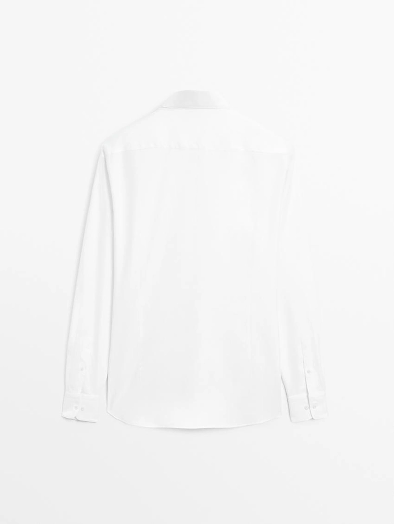 Рубашка слим-фит из хлопка Оксфорд