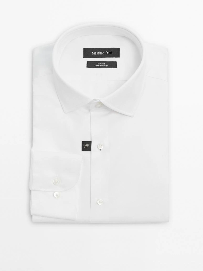 Рубашка из 100% хлопка с узким кроем