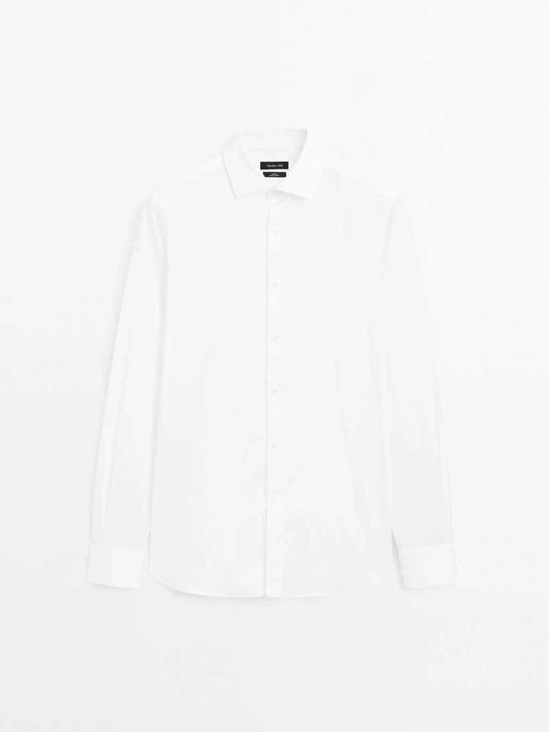 Рубашка из 100% хлопка с узким кроем