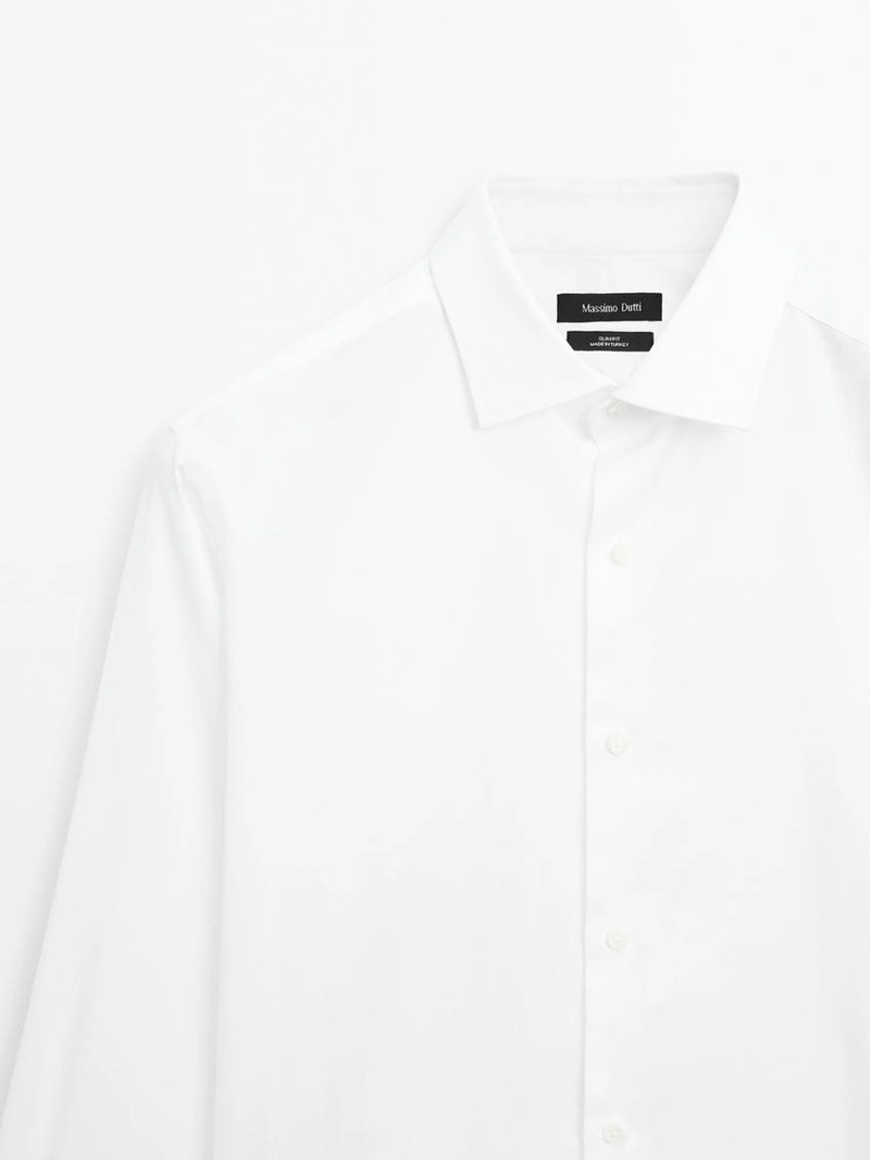 Рубашка из 100% хлопка с узким кроем