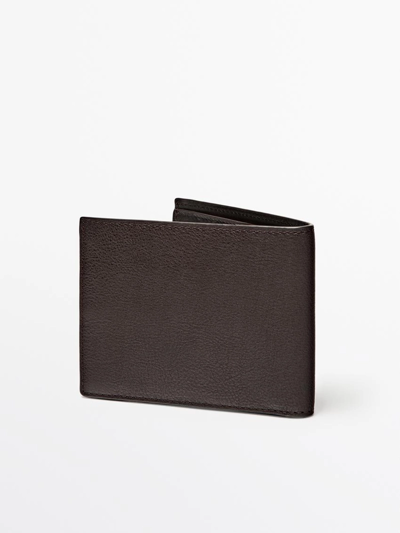 Кошелек из натуральной кожи нубук в стиле портмоне