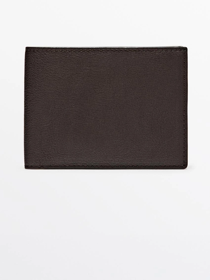 Кошелек из натуральной кожи нубук в стиле портмоне