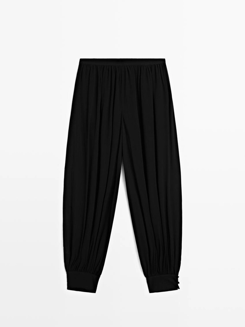 Брюки саруэль с пуговицами