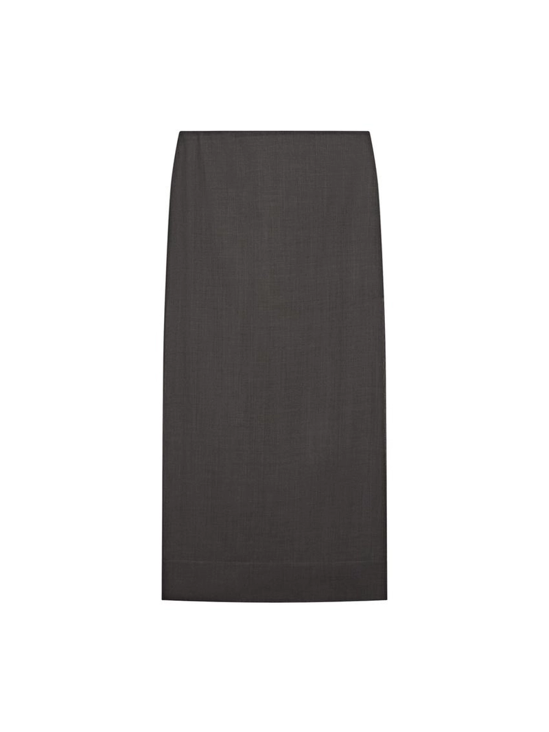 Прямая юбка миди с деталями из прозрачной ткани - studio