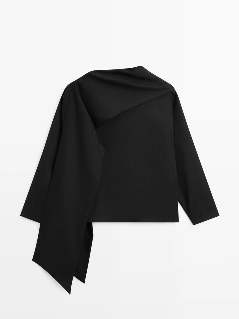 Блузка в полоску с деталью плаща - studio