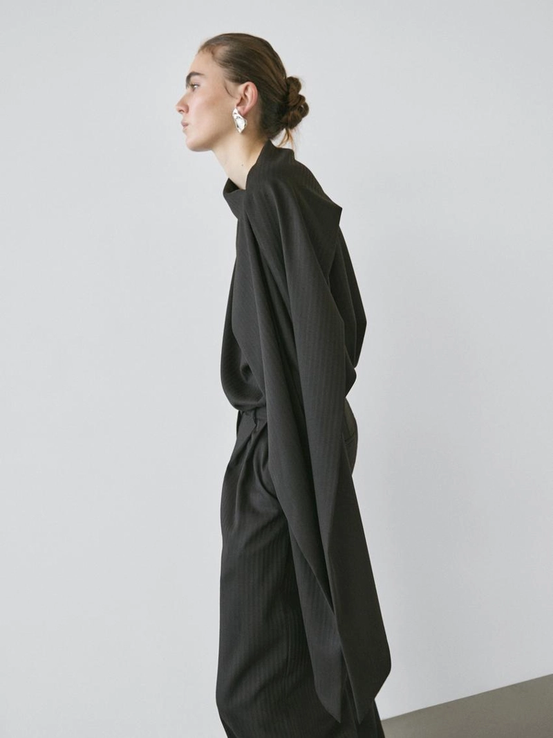 Блузка в полоску с деталью плаща - studio